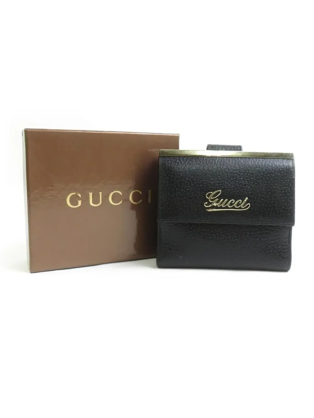 Auth Gucci Bifold Wallet Black #280386G17B